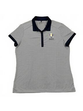 Nike Golf Womens Ryder Cup 2016 Blue Striped Polo Shirt Size XL